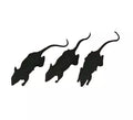 Pack de 3 Ratas negras de 6 cm