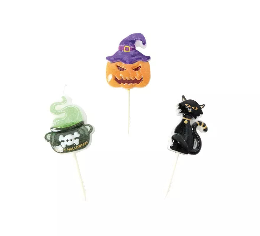 Translation missing: en.Pack de 3 Velas Halloween de 4x8 cm