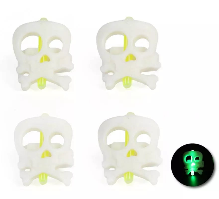Translation missing: en.Pack de 4 Anillos calaveras luminiscente de 2,4x2,2x2,6 cm