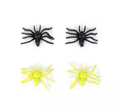 Pack of 4 decorative black and yellow spiders