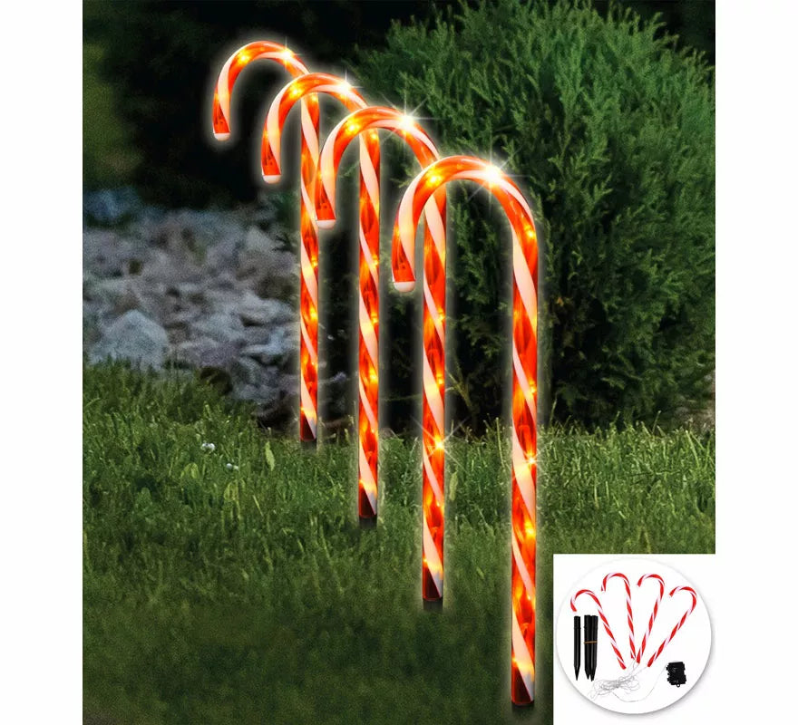 Translation missing: en.Pack de 4 Bastones de Caramelo con Led de 47 cm