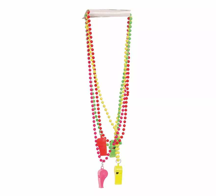 Translation missing: en.Pack de 4 Collares Neón con Silbato en colores surtidos