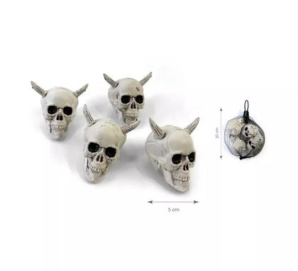 Pack de 4 Cráneos Devil de 20x5 cm