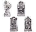 Pack de 4 Lápidas Calaveras de 21,5x6,5x42 cm