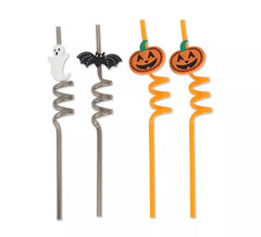 Pack of 4 Halloween spiral straws