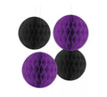 Pack de 4 Panales Halloween morado y negro de 25 y 30 cm
