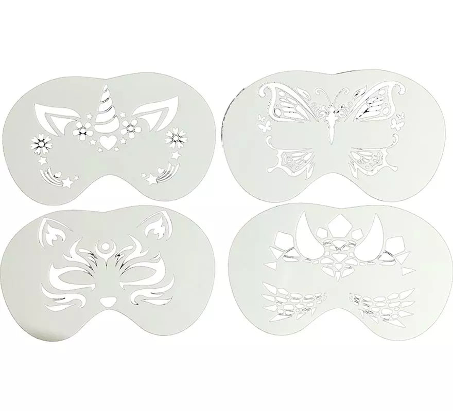 Pack de 4 Plantillas para Maquillaje de 5x13,5 cm en modelos surtidos