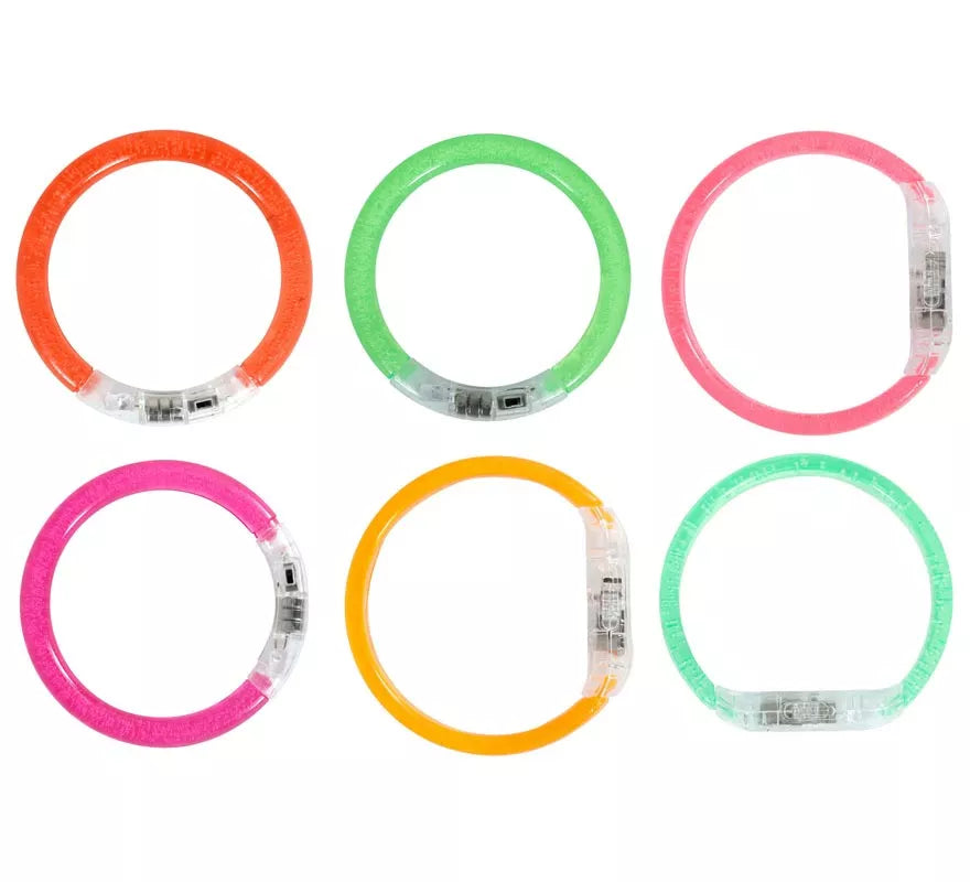Pack de 4 Pulseras Led de 8 cm en colores surtidos