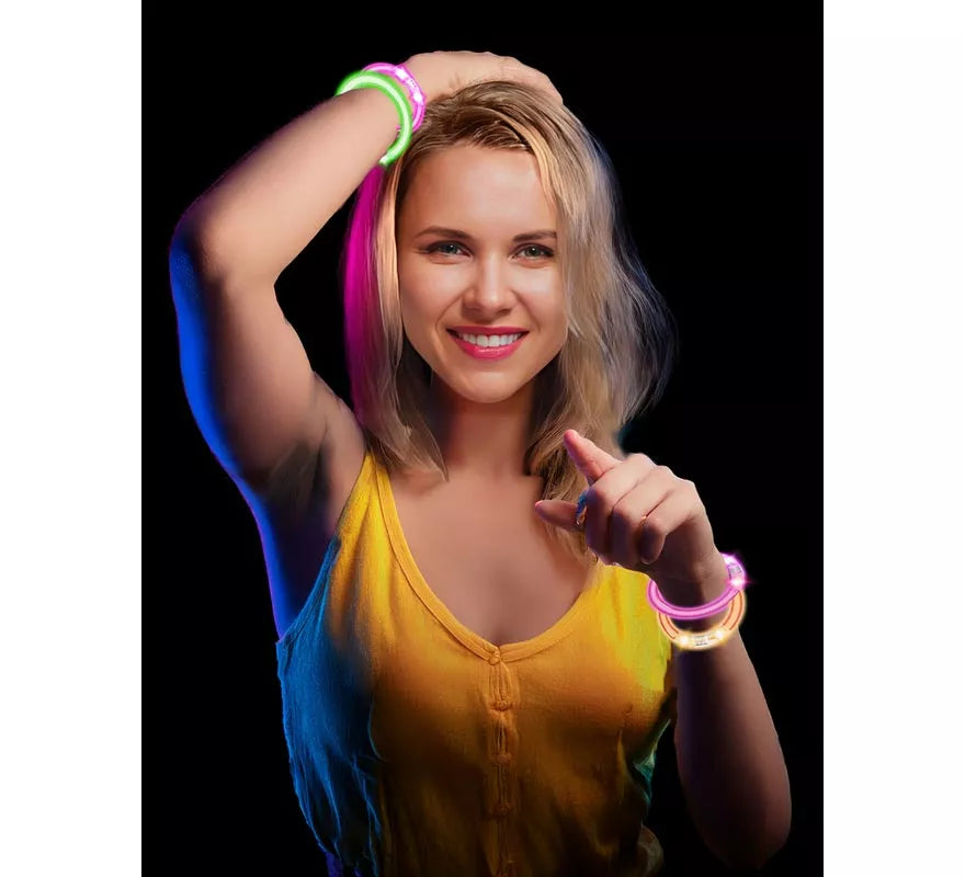 Pack de 4 Pulseras Led de 8 cm en colores surtidos