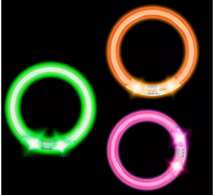 Pack de 4 Pulseras Led de 8 cm en colores surtidos