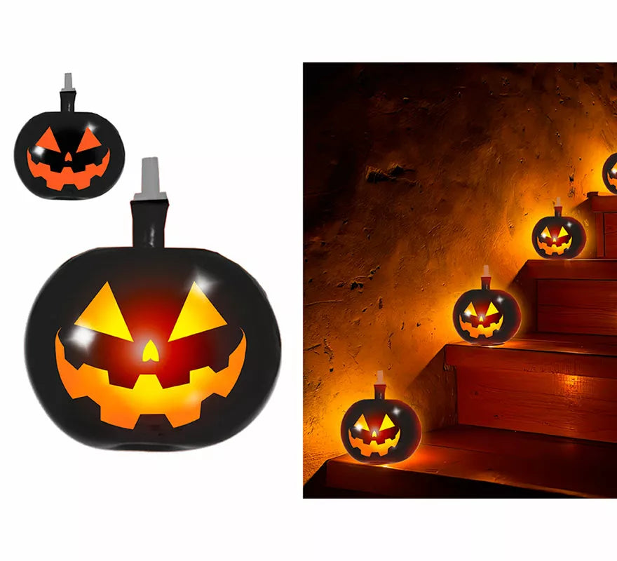 Translation missing: en.Pack de 5 Globos de Calabaza negra con Luz de 20 cm
