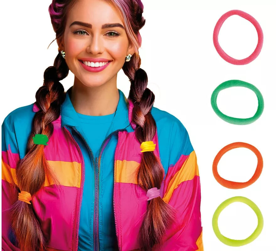 Translation missing: en.Pack de 5 Gomas Neón para Pelo en colores surtidos