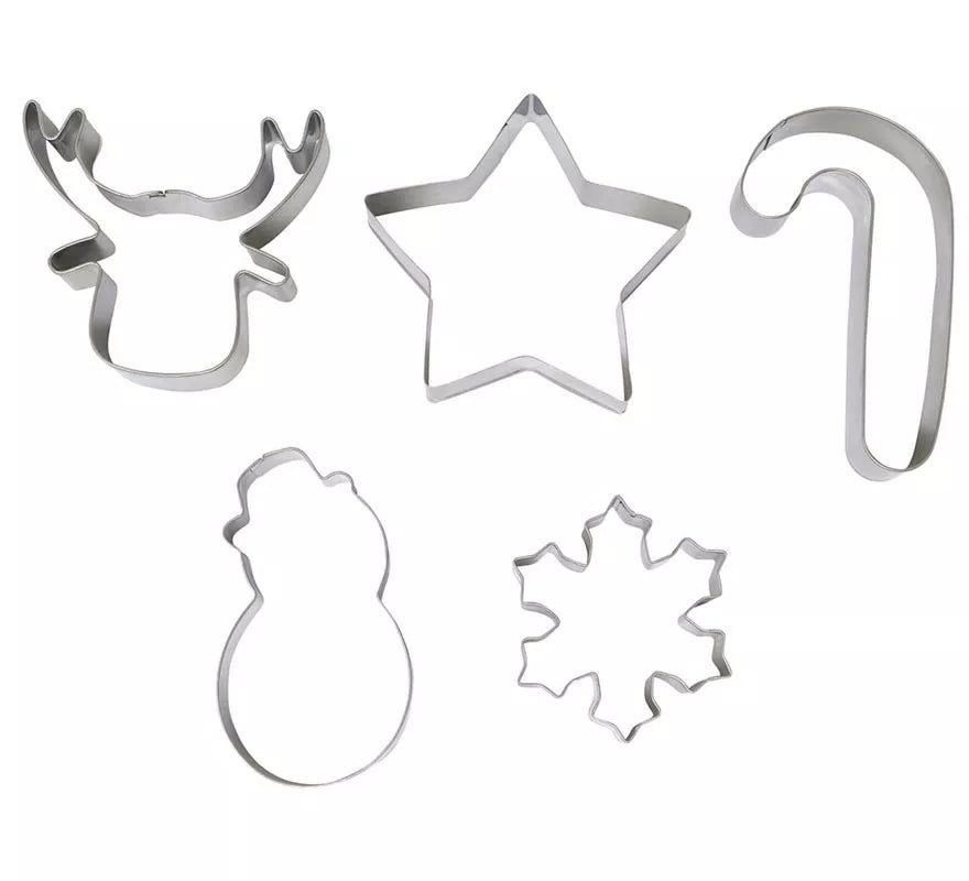 Translation missing: en.Pack de 5 Moldes para Galletas Metálicos Navidad