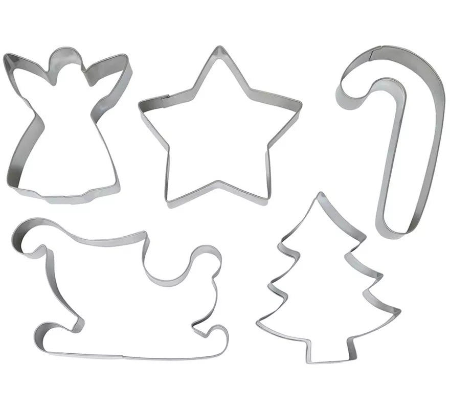 Pack de 5 Moldes para Galletas Metálicos Navideños