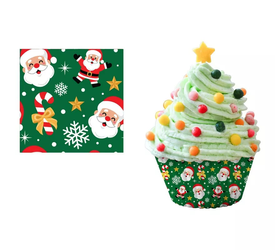 Translation missing: en.Pack de 50 Moldes de Papel para Cupcakes de Papá Noel de 5 cm
