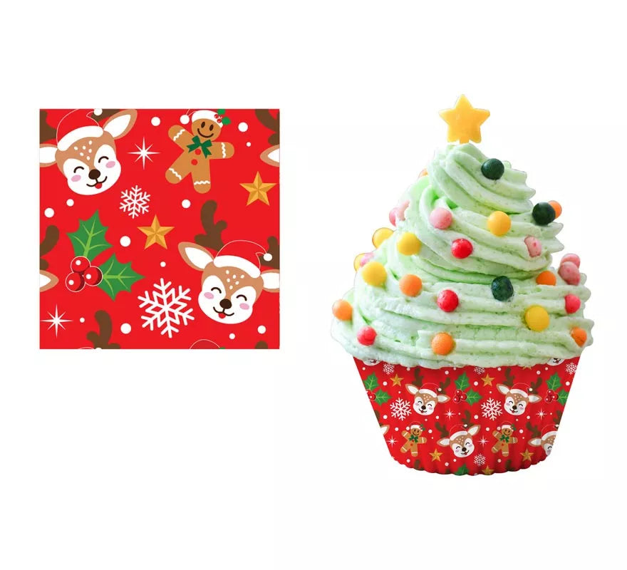 Translation missing: en.Pack de 50 Moldes de Papel para Cupcakes de Reno de 5 cm