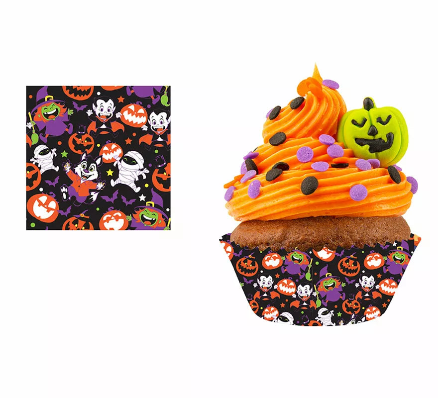 Pack de 50 Papeles Cupcake de Monstruitos de 5 cm