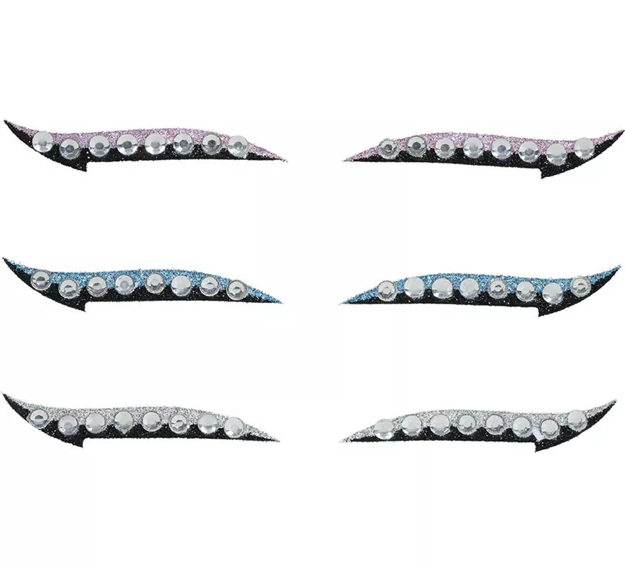 Pack de 6 Adhesivos Delineadores de Ojos con Pedrería
