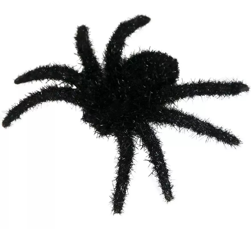 Pack de 6 Arañas Peludas Negras 6 cm