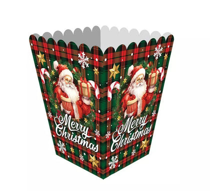 Pack de 6 Bolsas de Palomitas Papá Noel de papel de 18x10,5 cm