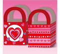 Pack de 6 Bolsas de regalo de Corazones de 18x12 cm