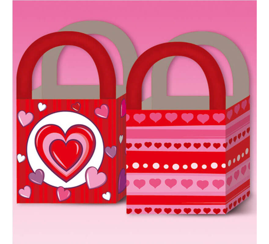 Pack de 6 Bolsas de regalo de Corazones de 18x12 cm
