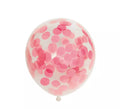 Pack de 6 Globos Confetti de papel color Rosa Bebé de 30 cm