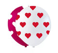 Pack de 6 Globos de Corazones Rojos o Blancos de 25 cm