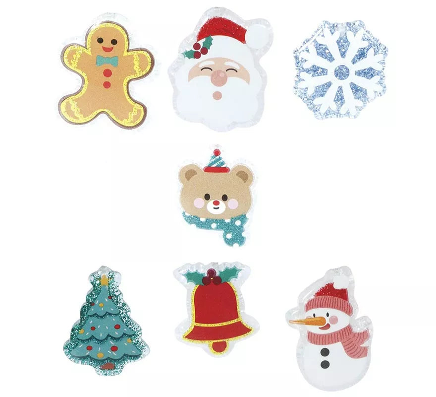 Pack de 6 gomas de Pelo Navideñas en modelos surtidos