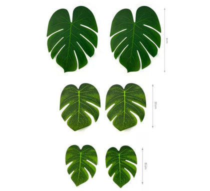 Pack de 6 Hojas Helechos Hawaianos en tres tamaños distintos