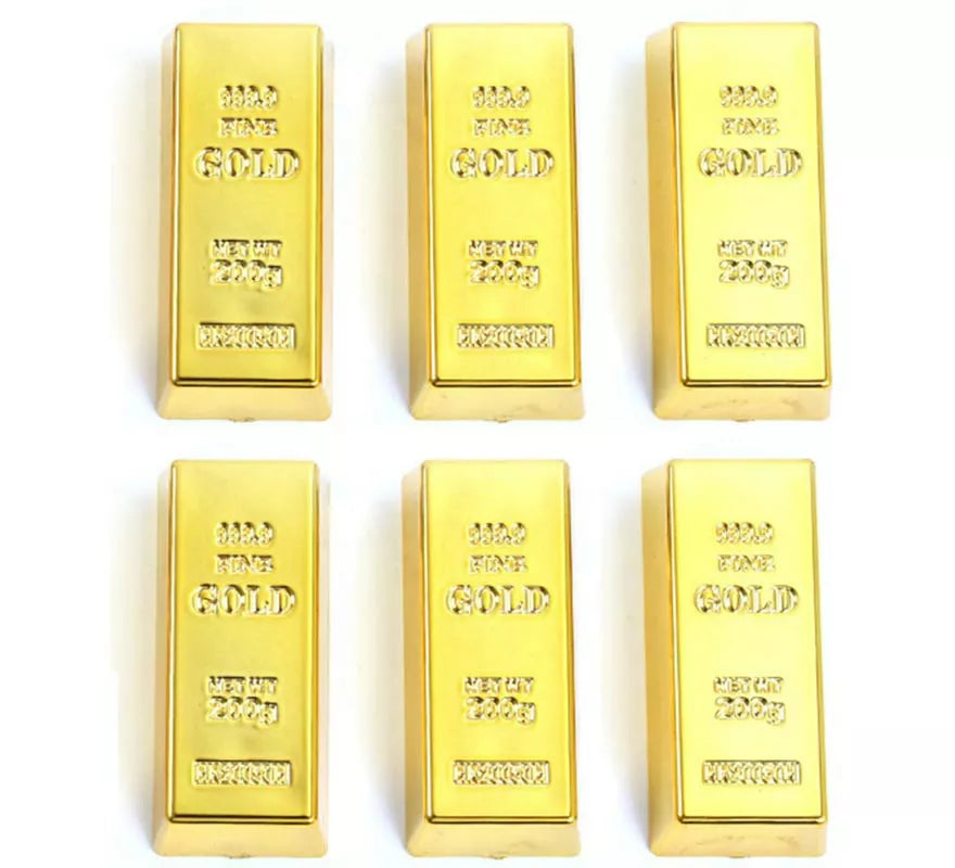Translation missing: en.Pack de 6 Lingotes de oro imitación de 6x3 cm