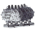 Pack de 6 Matasuegras Plateadas 'Happy New Year' para Nochevieja