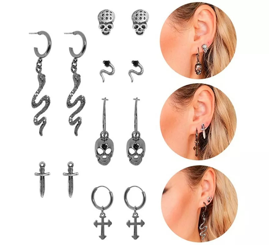 Pack de 6 Pendientes surtidos de Calaveras
