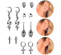 Pack of 6 Assorted Skull Earrings
