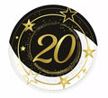 Pack de 6 Platos 20 Años Cumpleaños y Aniversarios de 23 cm