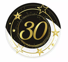 Pack of 6 Plates 30 Years Birthdays and Anniversaries of 23 cm