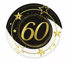 Pack of 6 60 Years Birthday and Anniversary Plates of 23 cm