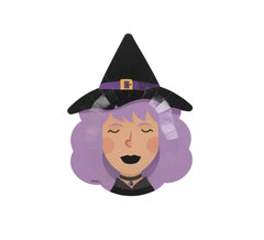 Pack of 6 Witch paper plates 26x20 cm