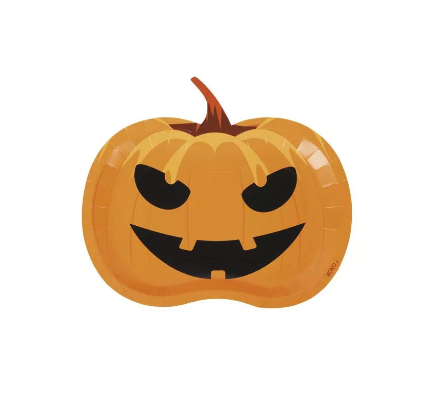Pack de 6 Platos Calabaza de papel de 28x22 cm