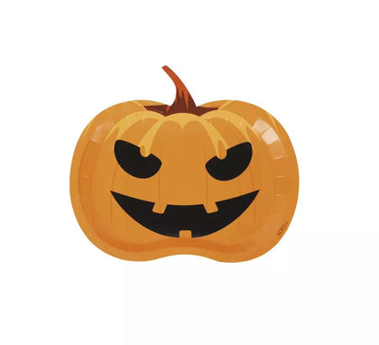 Pack de 6 Platos Calabaza de papel de 28x22 cm
