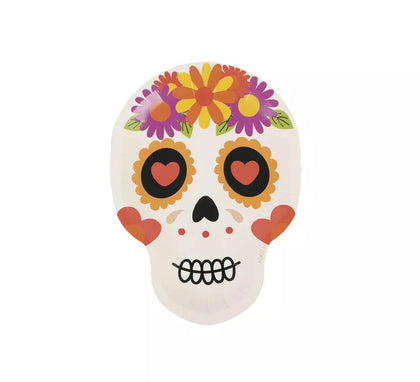 Pack de 6 Platos Calavera de papel de 18x25 cm