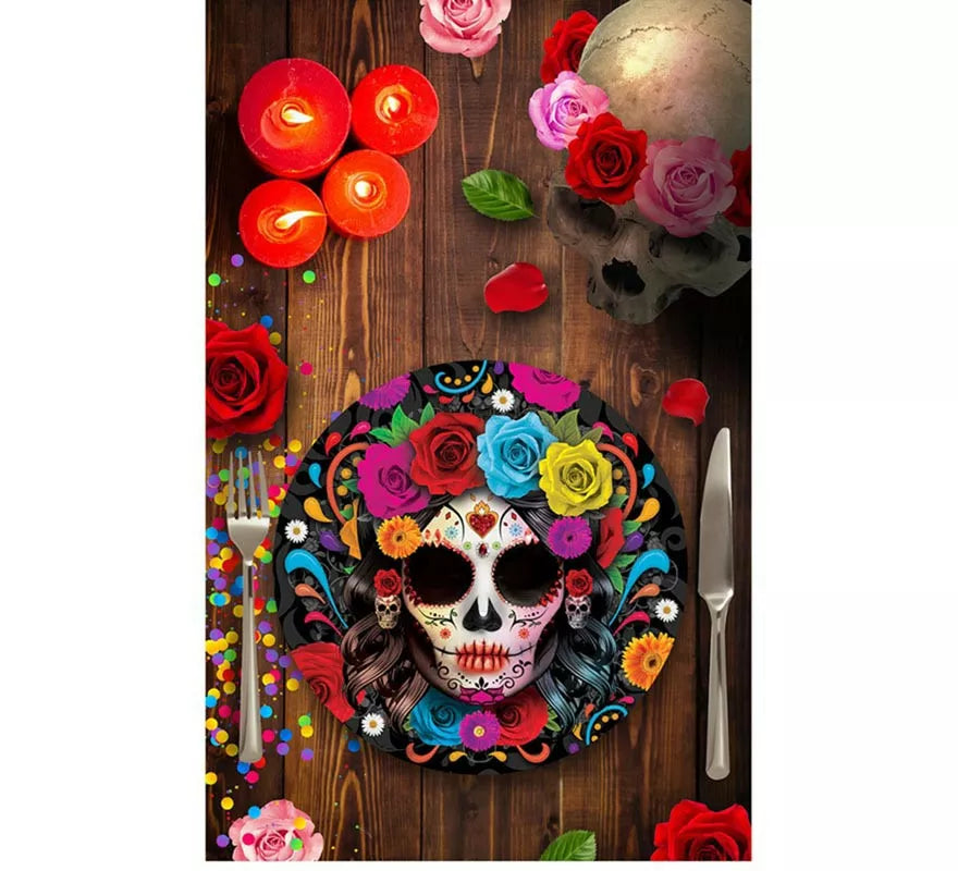 Pack de 6 Platos Catrina colorida de 23 cm