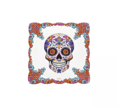Pack of 6 Square Skull Paper Plates 20.5x20.5 cm