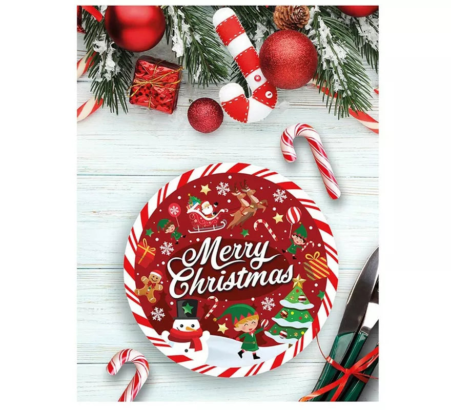 Translation missing: en.Pack de 6 Platos de Merry Christmas de 23 cm