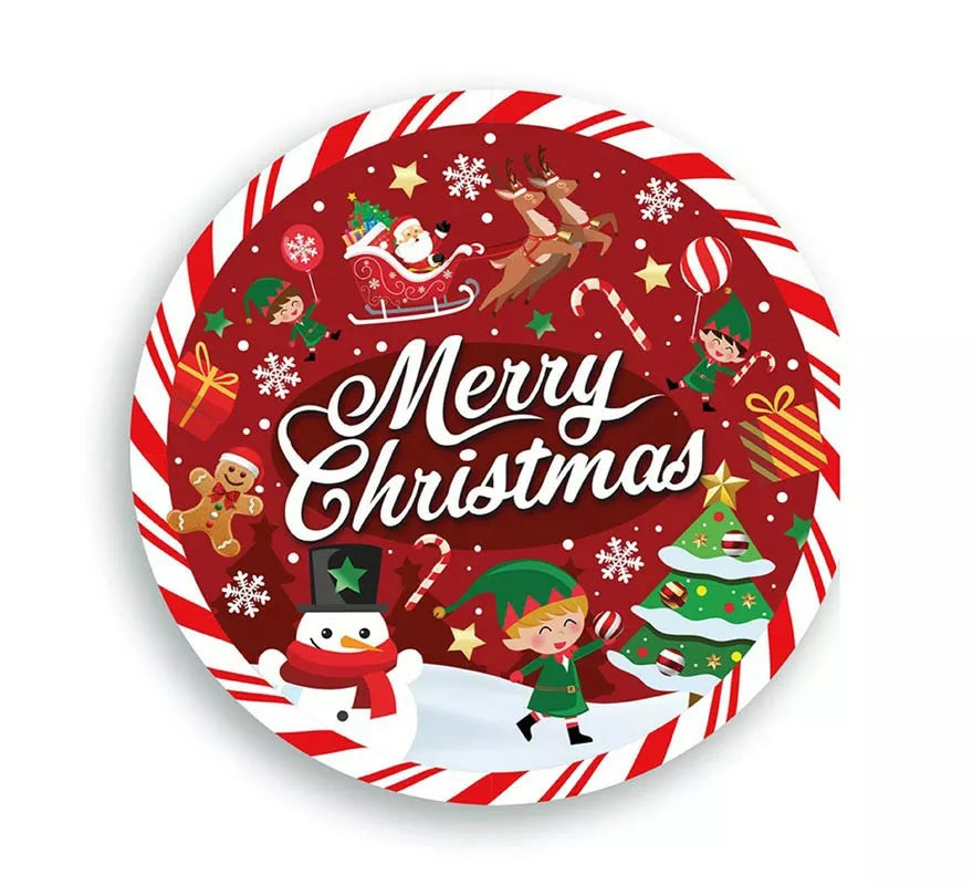 Pack de 6 Platos de Merry Christmas de 23 cm