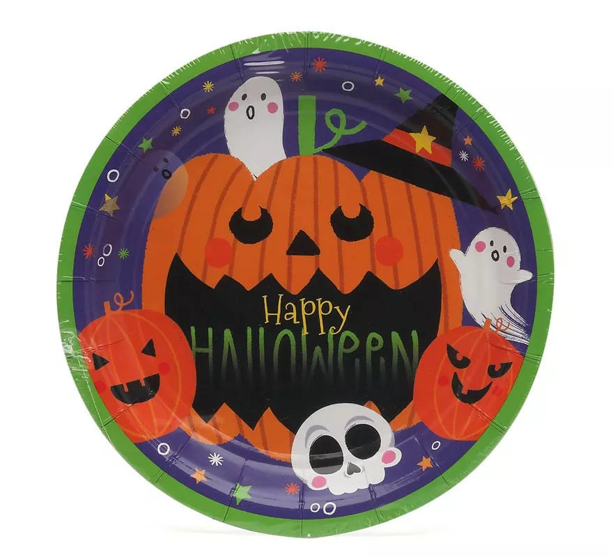 Translation missing: en.Pack de 6 Platos Happy Halloween de papel de 18 cm