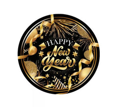 Pack of 6 Happy New Year Plates of 23 cm