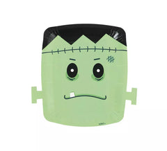 Pack of 6 green Monster paper plates 26x25 cm