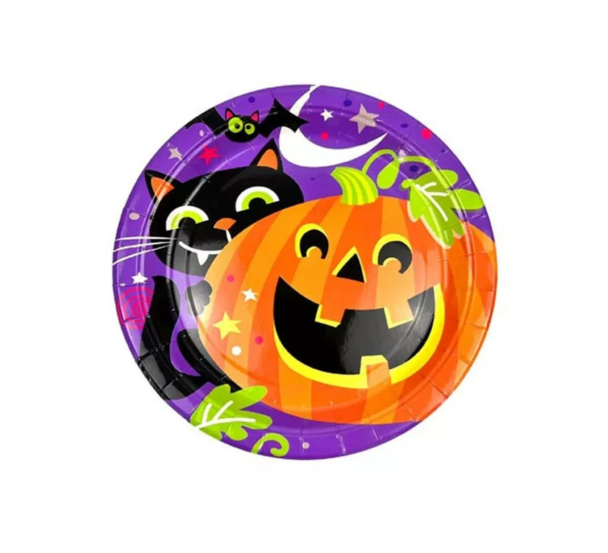 Pack de 6 Platos Noche de Halloween Print de 18 cm
