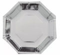 Pack de 6 Platos Plata Octogonal de 23 cm